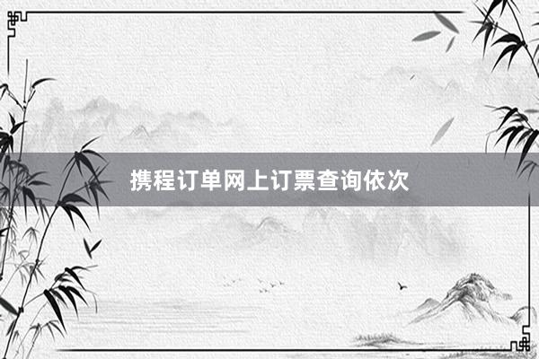 携程订单网上订票查询依次